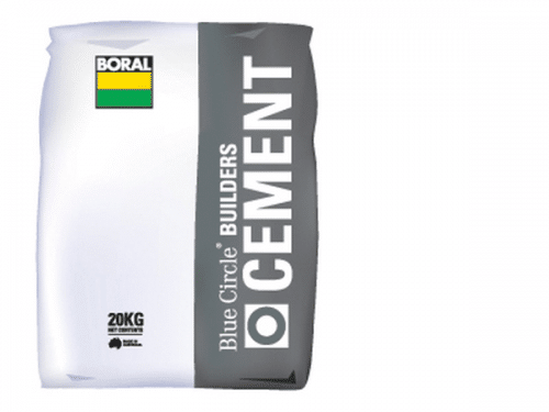 A bag of high-quality grey builders cement, ideal for construction projects. The cement is finely ground and provides strong bonding properties for durable structures. Perfect for various applications such as foundations, walls, and pavements. For sale at Parklea Sand & Soil Australia.