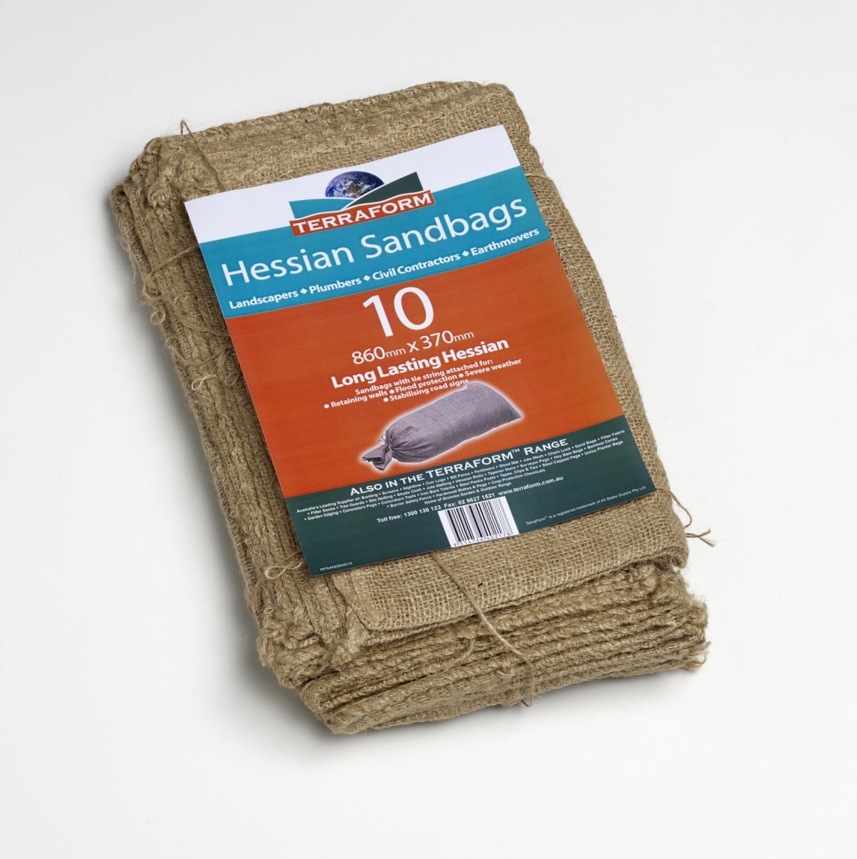 A collection of natural hessian bags displayed against a rustic wooden background. These eco-friendly bags are ideal for various uses, including gardening, packaging, and storing. The bags are made from sustainable materials and feature sturdy handles for convenient carrying. Their neutral color and textured surface add a touch of natural charm to any setting.