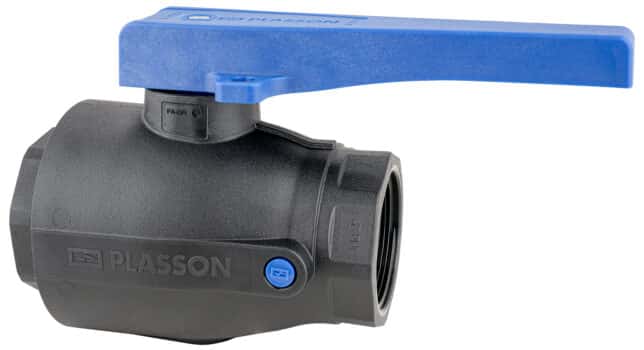 Plasson Long Handle Ball Valves, available in 1 1/2″ & 2″ varieties. Complete with chemical resistant O-Rings, and double seals on the spindle, Plasson Long Handle Ball Valves are perfect for chemicals and potable drinking water. Plasson Ball Valves are PN16 pressure rated (1600 kPa at 20°c), and are extensively tested to exceed Australian and International Standards (AS5830, AS4020, NSF61, ISO7-1). Available at Parklea Sand & Soil.